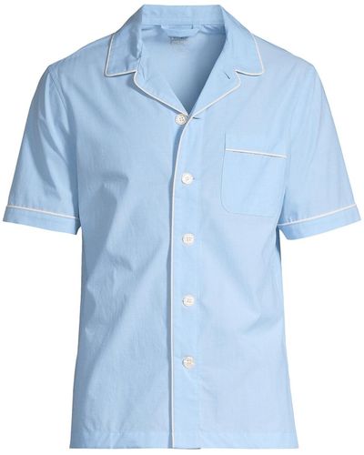 Lands' End Short Sleeve Essential Pajama Shirt - Blue