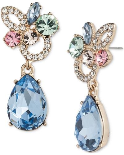 Givenchy Mixed-cut Crystal Cluster Statement Earrings - Blue
