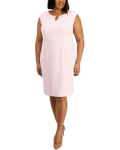 Kasper Plus Size Sleeveless Sheath Dress - Pink