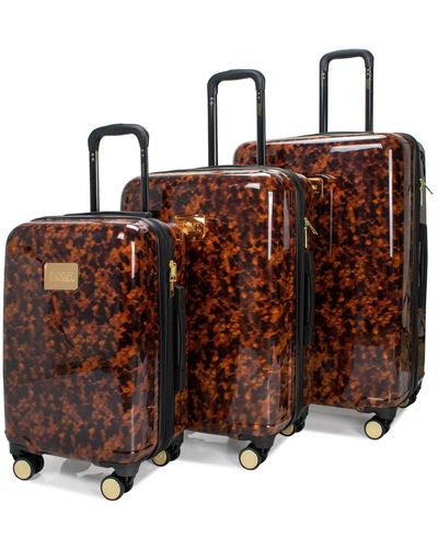 Badgley Mischka 3 Piece Expandable luggage Set - Brown