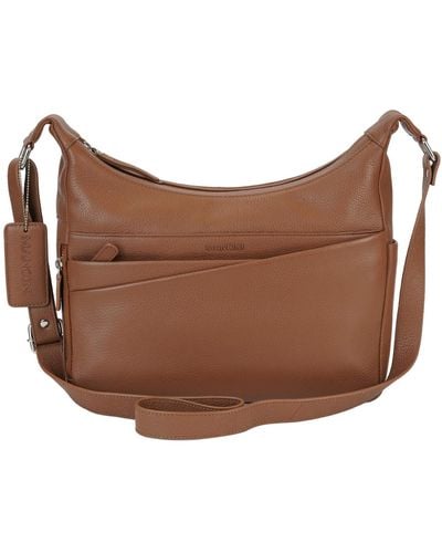 Mancini Pebble June Leather Crossbody Handbag - Brown