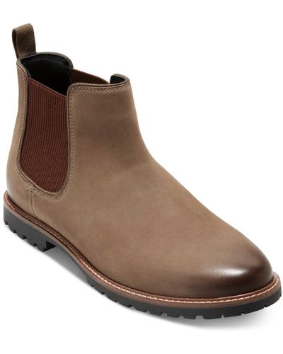 Cole Haan Midland Leather Water-resistant Pull-on Lug Sole Chelsea Boots - Brown