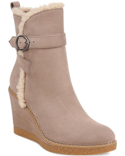 Zodiac Ina Buckled Wedge Booties - Brown