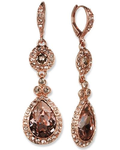 Givenchy Crystal Element Double Drop Earrings - Metallic