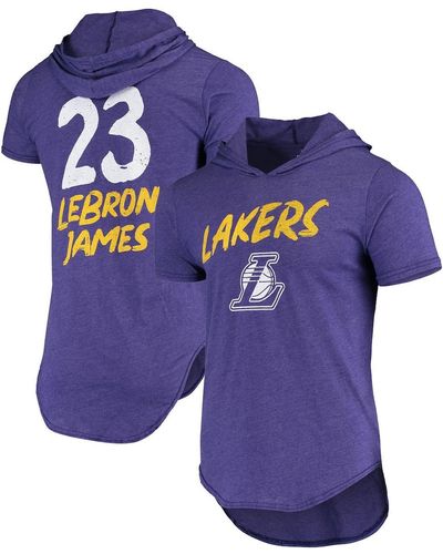 Fanatics Lebron James Los Angeles Lakers Hoodie Tri-blend T-shirt - Blue