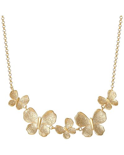 Giani Bernini Butterfly Statement Necklace In 18k Gold-plated Sterling Silver, 18" + 2" Extender, Created For Macy's - Metallic