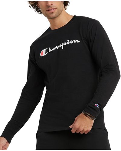 Champion Script-logo Long Sleeve Tshirt - Black