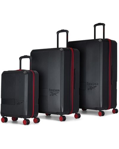 Reebok Jump Shot 3 Pieces 360-degree Spinner luggage - Black