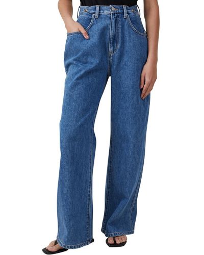 Cotton On Adjustable Wide Jeans - Blue