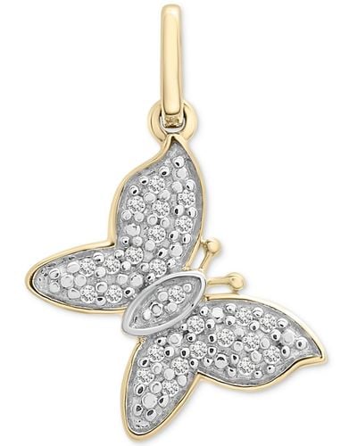 Wrapped in Love Diamond Butterfly Charm Pendant (1/20 Ct. T.w. - White