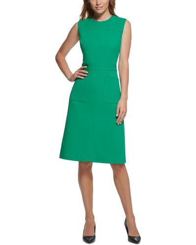 Karl Lagerfeld Sleeveless A-line Dress - Green