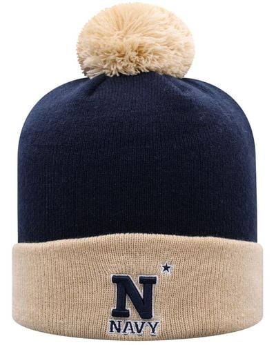 Top Of The World Navy And Gold Navy Midshipmen Core 2-tone Cuffed Knit Hat - Blue