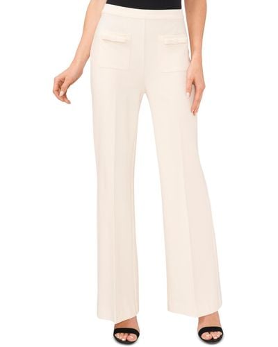 Cece Bow Pocket Ponte Knit Pants - White
