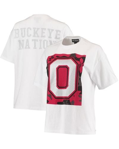 The Wild Collective Ohio State Buckeyes Camo Boxy Graphic T-shirt - White