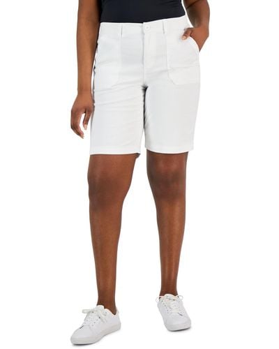 Karen Scott Petite Utility Shorts - White