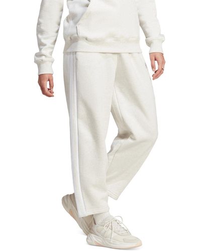 adidas 3-stripes Open Hem Fleece sweatpants - White