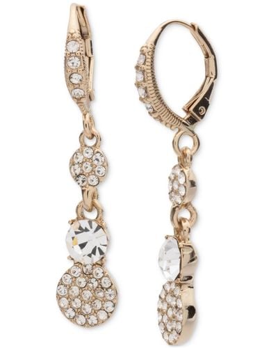 Givenchy Gold-tone Crystal Pave Double Drop Earrings - Metallic