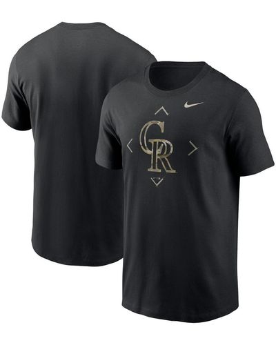 Nike Colorado Rockies Camo Logo T-shirt - Black