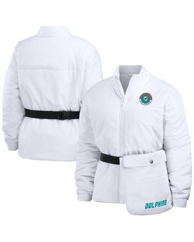WEAR by Erin Andrews Miami Dolphins Packaway Full-zip Puffer Jacket - White