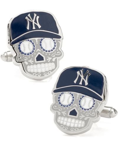 MLB New York Yankees Sugar Skull Cufflinks - Blue