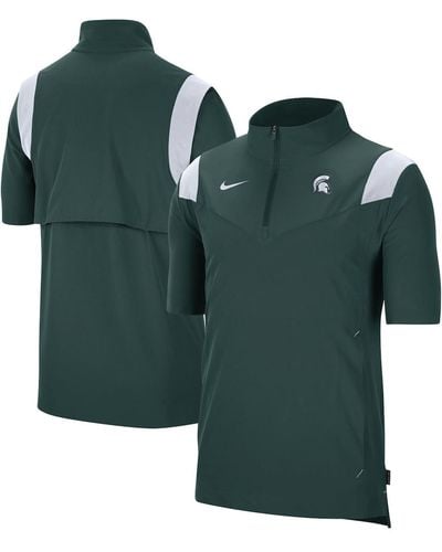 Nike Michigan State Spartans 2021 Coaches Short Sleeve Quarter-zip Jacket - Green