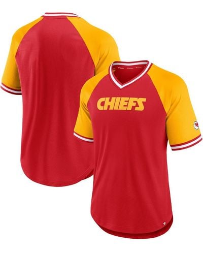 Fanatics Kansas City Chiefs Second Wind Raglan V-neck T-shirt - Red