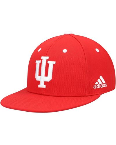 adidas Indiana Hoosiers On-field Baseball Fitted Hat - Red
