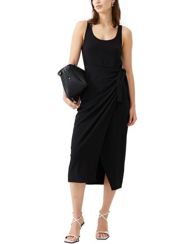 French Connection Zena Jersey Sleeveless Wrap Dress - Black