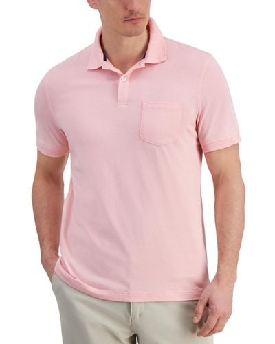 Club Room Solid Jersey Polo - Pink