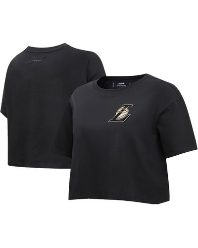Pro Standard Los Angeles Lakers Holiday Glam Boxy T-shirt - Black