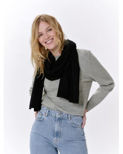 Style Republic 100% Pure Cashmere Knitted Scarf - Black