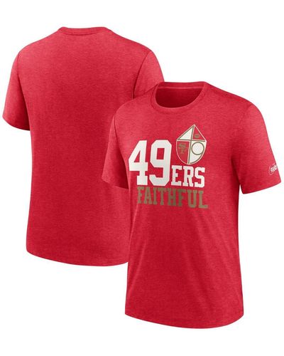 Nike Heather San Francisco 49ers Local Tri-blend T-shirt - Red