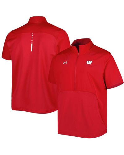Under Armour Wisconsin Badgers Motivate 2.0 Half-zip Jacket - Red