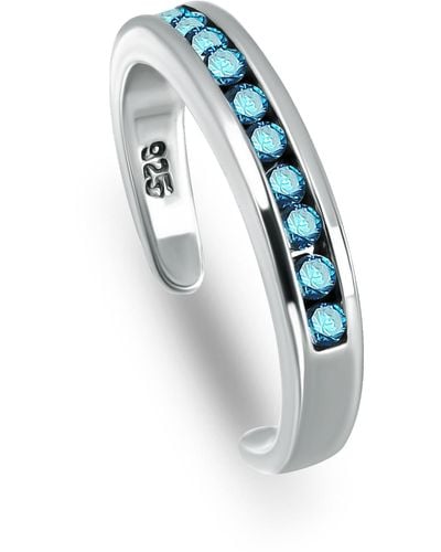 Giani Bernini Cubic Zirconia Channel Set Sterling Silver Toe Ring - Blue