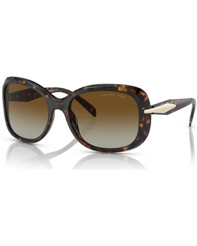 Prada Polarized Low Bridge Fit Sunglasses - Brown