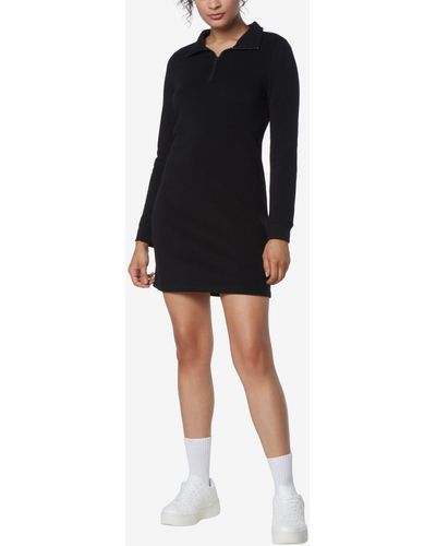 Marc New York Andrew Marc Sport Long Sleeve Quarter Zip Sweatshirt Dress - Black