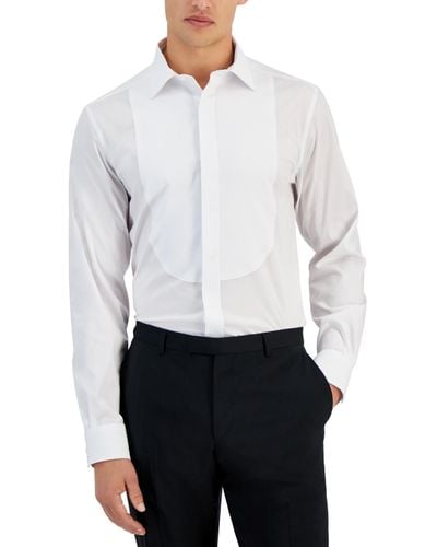 Alfani Slim-fit Formal Bib-front Dress Shirt - White