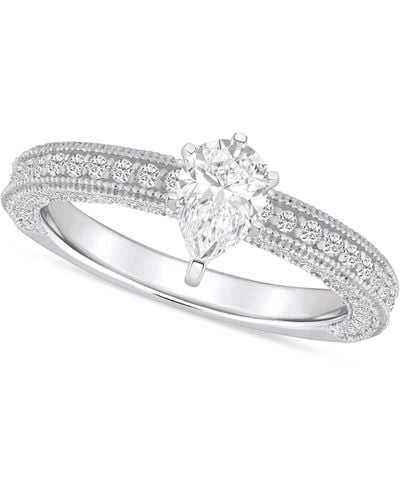 Macy's Diamond Pear Engagement Ring (1-1/5 Ct. T.w. - White