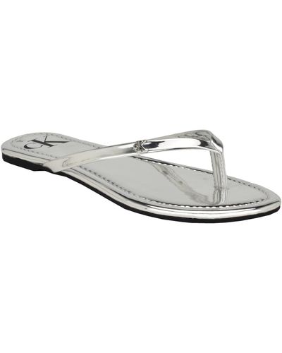 Calvin Klein Crude Casual Slide-on Flat Sandals - White