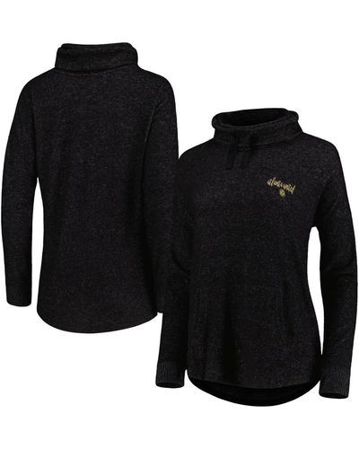 Boxercraft Atlanta United Fc Cuddle Tri-blend Pullover Sweatshirt - Black