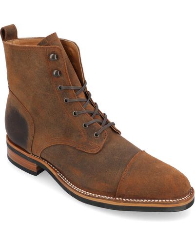 Taft Legacy Lace-up rugged Stitchdown Cap-toe Boot - Brown