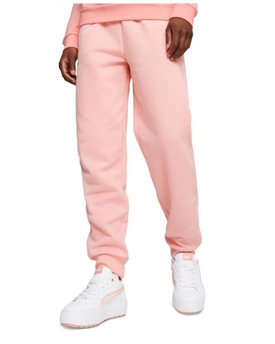 PUMA Embroidered-logo High-waist Fleece Sweatpant jogger - Pink