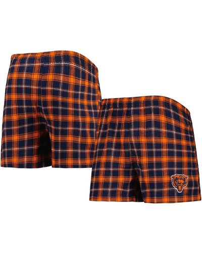 Concepts Sport Navy And Orange Chicago Bears Ledger Flannel Boxers - Red