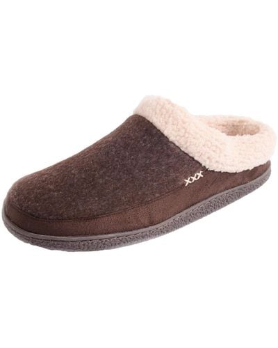 Alpine Swiss Memory Foam Clog Slippers Fleece Fuzzy Slip On House Shoes - Brown