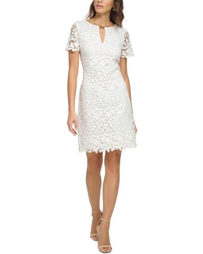 Kensie Lace Keyhole-cutout Sheath Dress - White