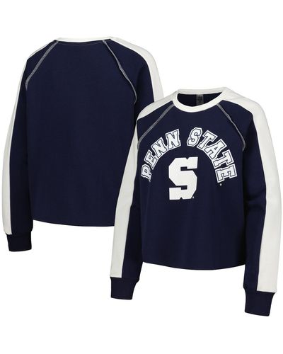 Gameday Couture Penn State Nittany Lions Blindside Raglan Cropped Pullover Sweatshirt - Blue