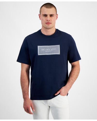 Michael Kors Seersucker Label Logo T-shirt - Blue