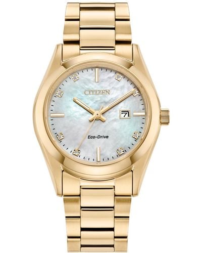 Citizen Eco-drive Sport Luxury Diamond Accent Stainless Steel Bracelet Watch 33mm - Metallic