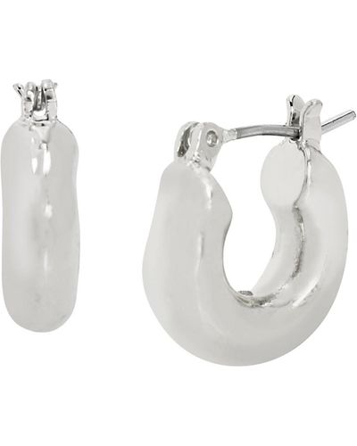Robert Lee Morris Tone Sculpted Hoop Earrings - White