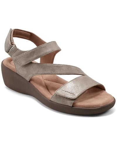 Easy Spirit Kimberly Open Toe Strappy Casual Sandals - Brown